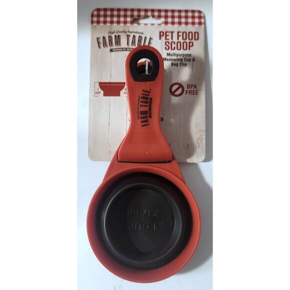 Farm Table Other - Pet Cat Dog Food Scoop Measuring Cup Pet Food Feeding Spoon Bag Clip Handle